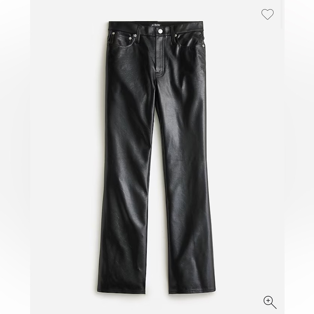 NWT J. Crew Faux Leather High Rise Bootcut Pants Size 30